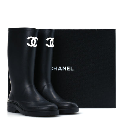 Chanel Caoutchouk CC High Boots 37 Black 11 of 11