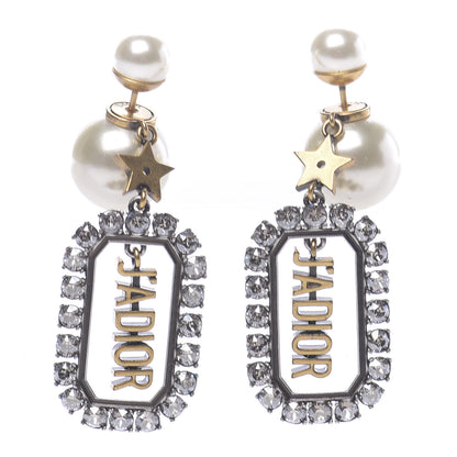 Christian Dior Pearl Crystal J'Adior Tribales Earrings Antique Gold 1 of 5