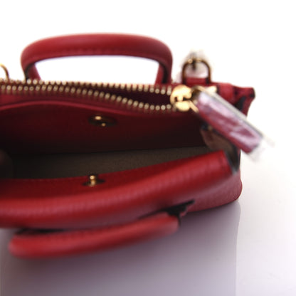MCM Grained Calfskin Mini Milla Handbag Card Case Ruby Red 5 of 12