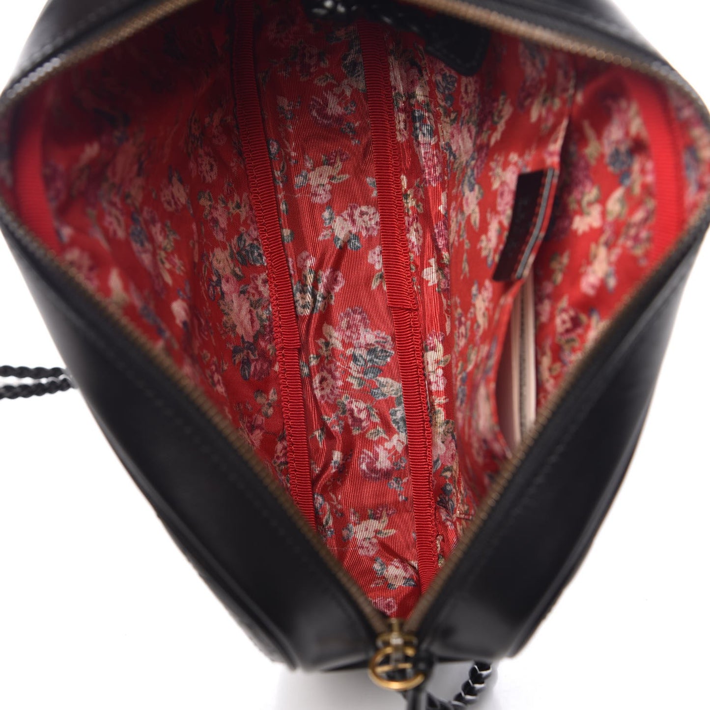Calfskin Web Trapuntata Small GG Shoulder Bag Black