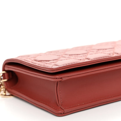 Christian Dior Lambskin Cannage Lady Dior Pouch Rust 9 of 10