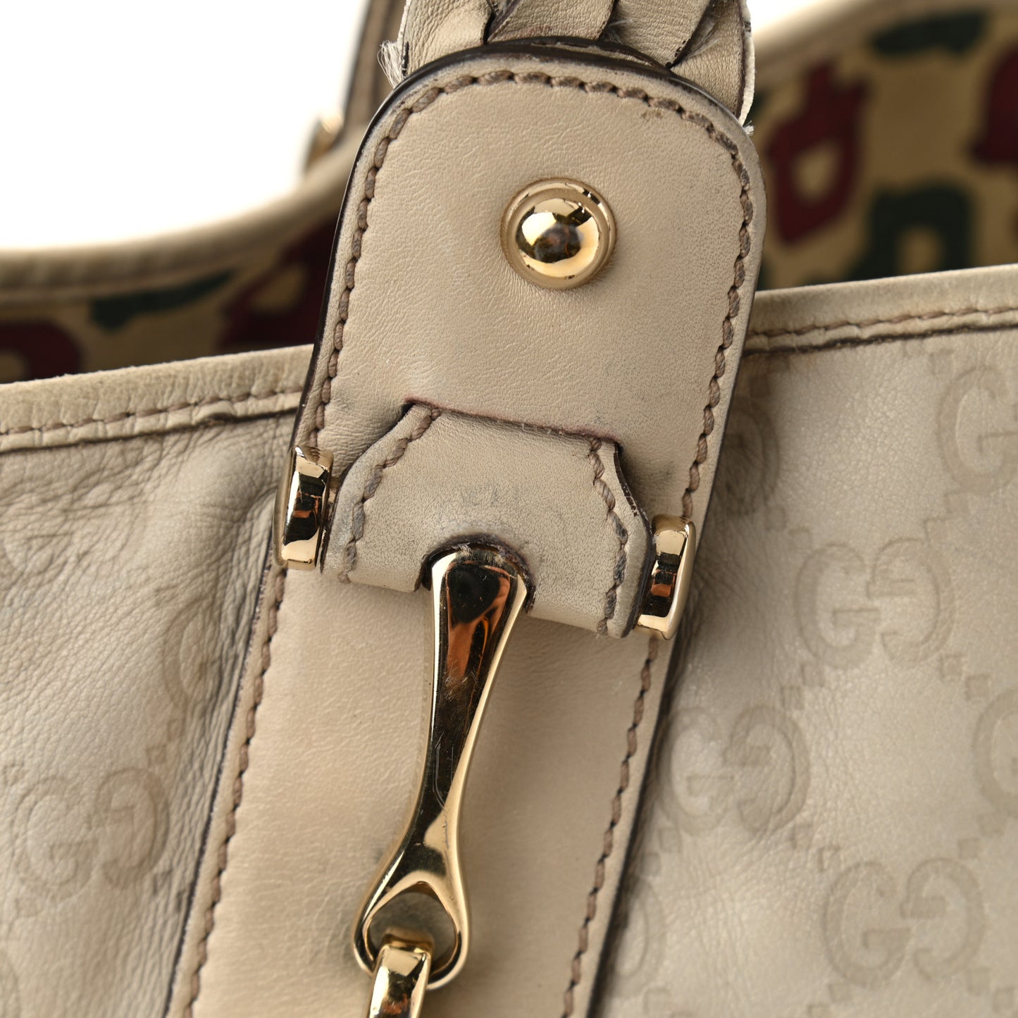 Guccissima Small Pelham Shoulder Bag Off White