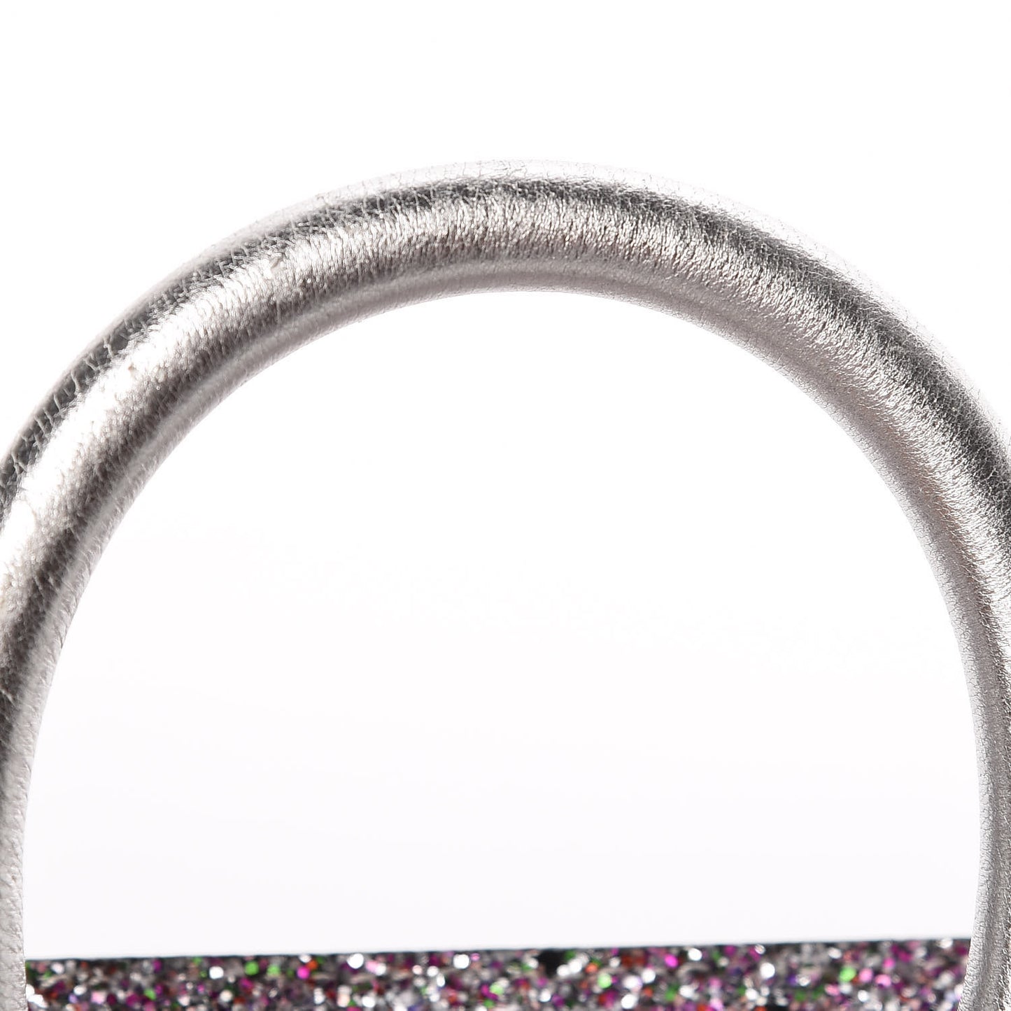 Metallic Calfskin Glitter Mini Heroine Shoulder Bag Grey Multicolor