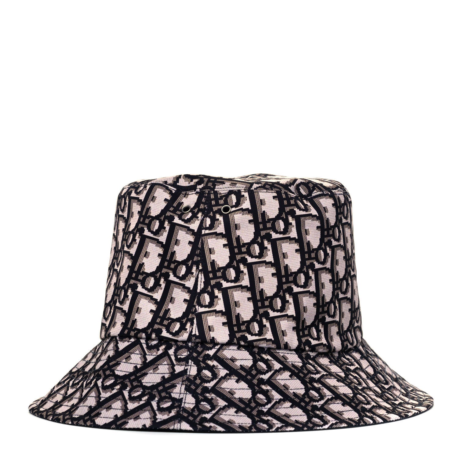 Christian Dior Polyester Cotton Oblique Reversible Teddy-D Brim Bucket Hat 56 Black 1 of 4