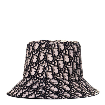Christian Dior Polyester Cotton Oblique Reversible Teddy-D Brim Bucket Hat 56 Black 1 of 4