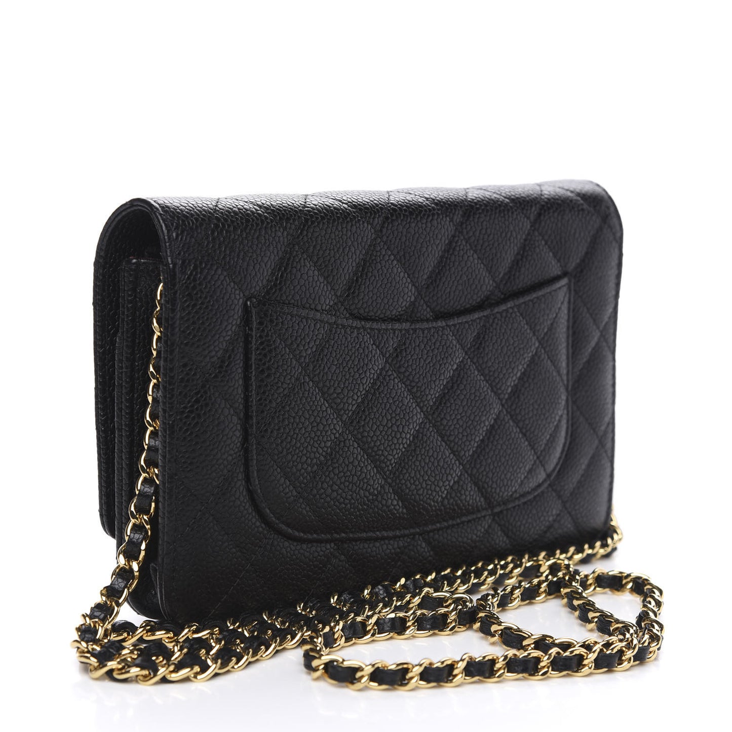 Caviar Quilted Wallet On Chain WOC Black