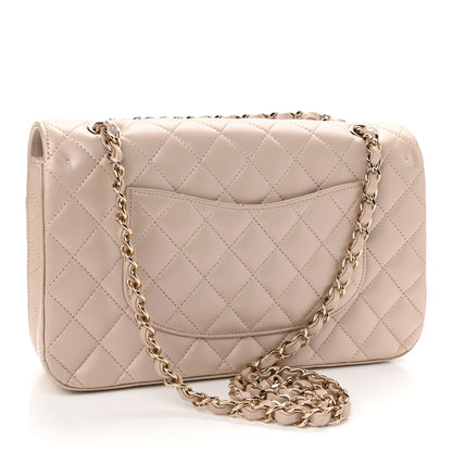 Chanel Iridescent Lambskin Quilted Medium Double Flap Beige 3 of 11