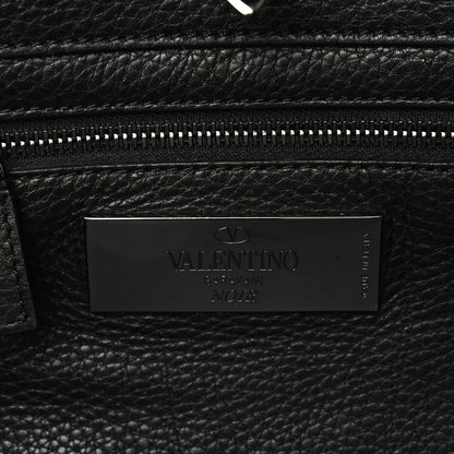 Valentino Garavani Grained Calfskin Onyx Small Rockstud Rolling Tote Black 5 of 5
