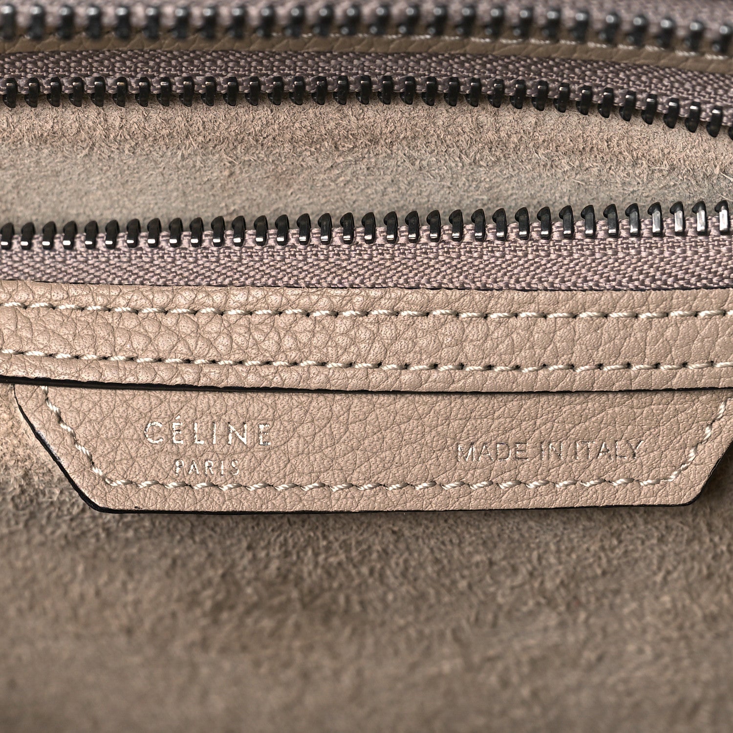 Celine Drummed Calfskin Micro Luggage Dune 6 of 10