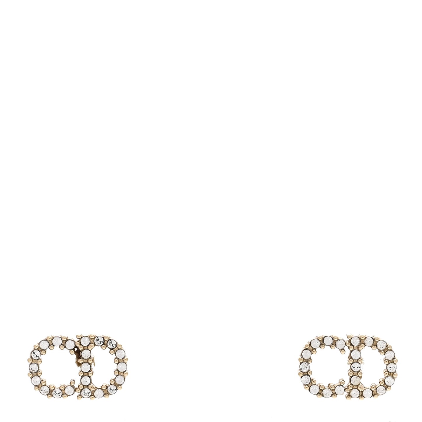 Strass Crystal CD Earrings Gold