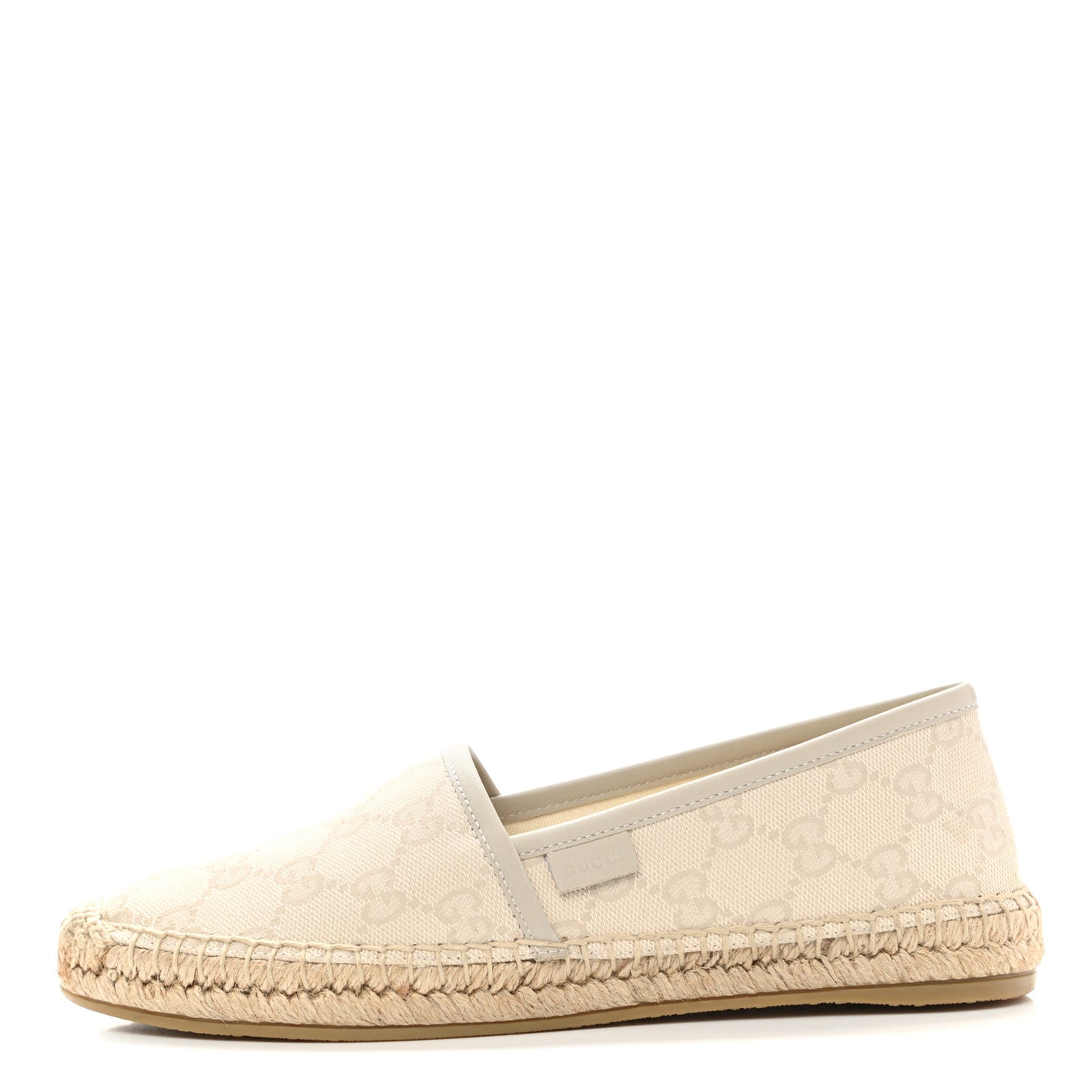 Washed Cotton Miro Soft Calfskin GG Monogram Espadrilles 36.5 White Mystic White