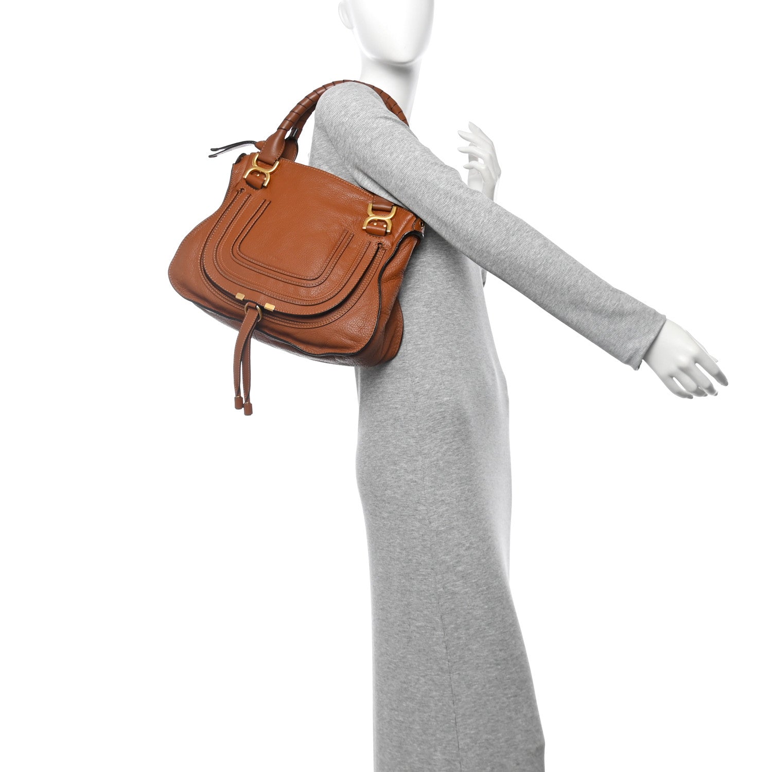 Chloe Calfskin Medium Marcie Satchel Tan 2 of 12