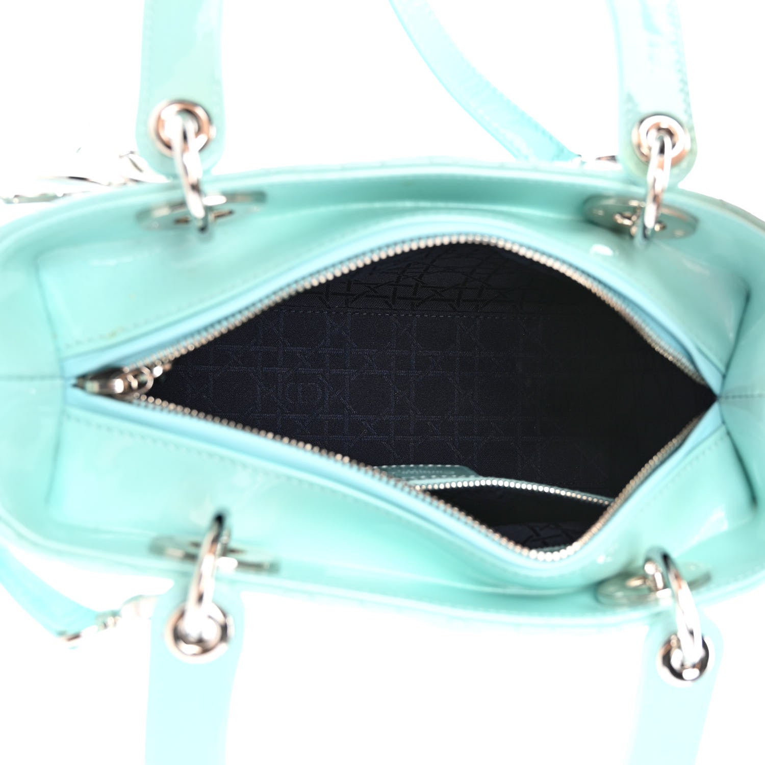 Christian Dior Patent Cannage Medium Lady Dior Light Blue 5 of 15