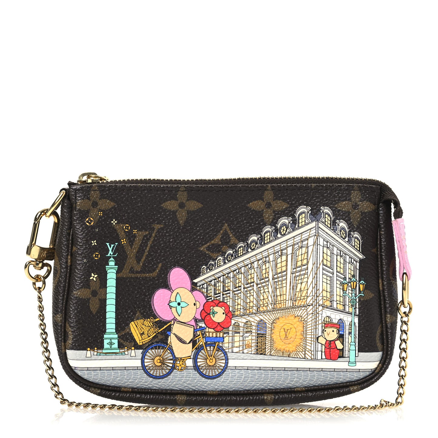 Monogram 2022 Christmas Animation Paris Mini Pochette Accessories Pink