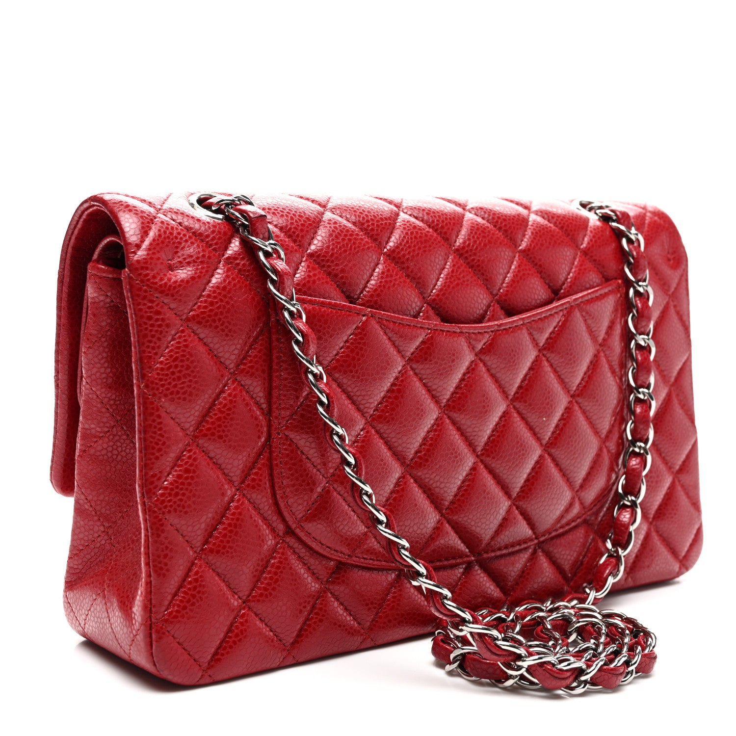 Chanel Caviar Quilted Medium Double Flap Red 3 of 10