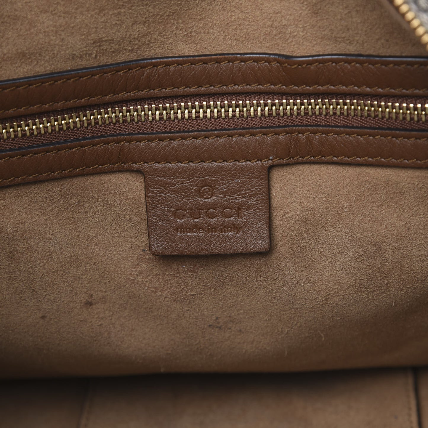 GG Supreme Monogram Large Linea A Hobo Light Brown