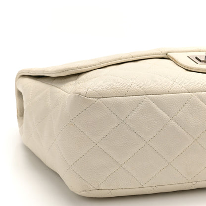 Chanel Caviar Quilted Jumbo Single Flap Bijoux Chain Ivory 9 of 12
