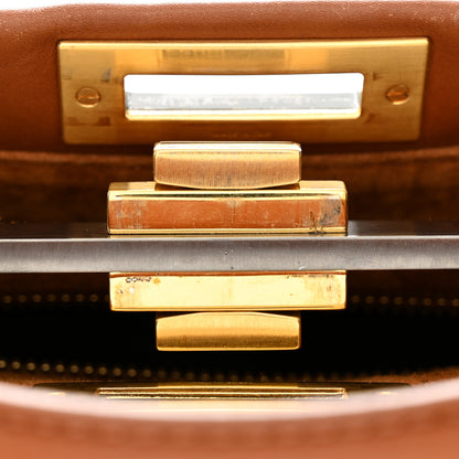 Fendi Vitello Suede Medium Peekaboo Iconic Satchel Cuoio Rame Moro 11 of 11