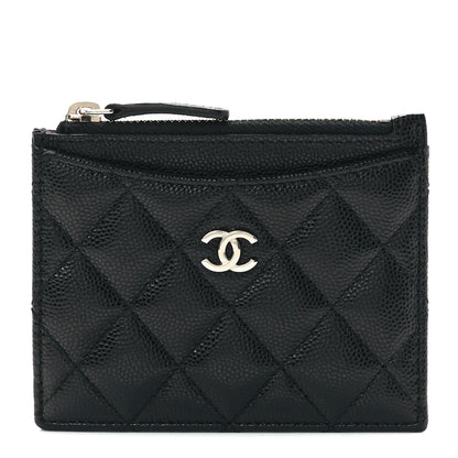 Chanel Caviar Quilted CC Zip Card Holder Black 1 of 12