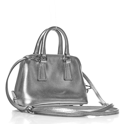 Prada Saffiano Lux Mini Promenade Tote Cromo 3 of 9