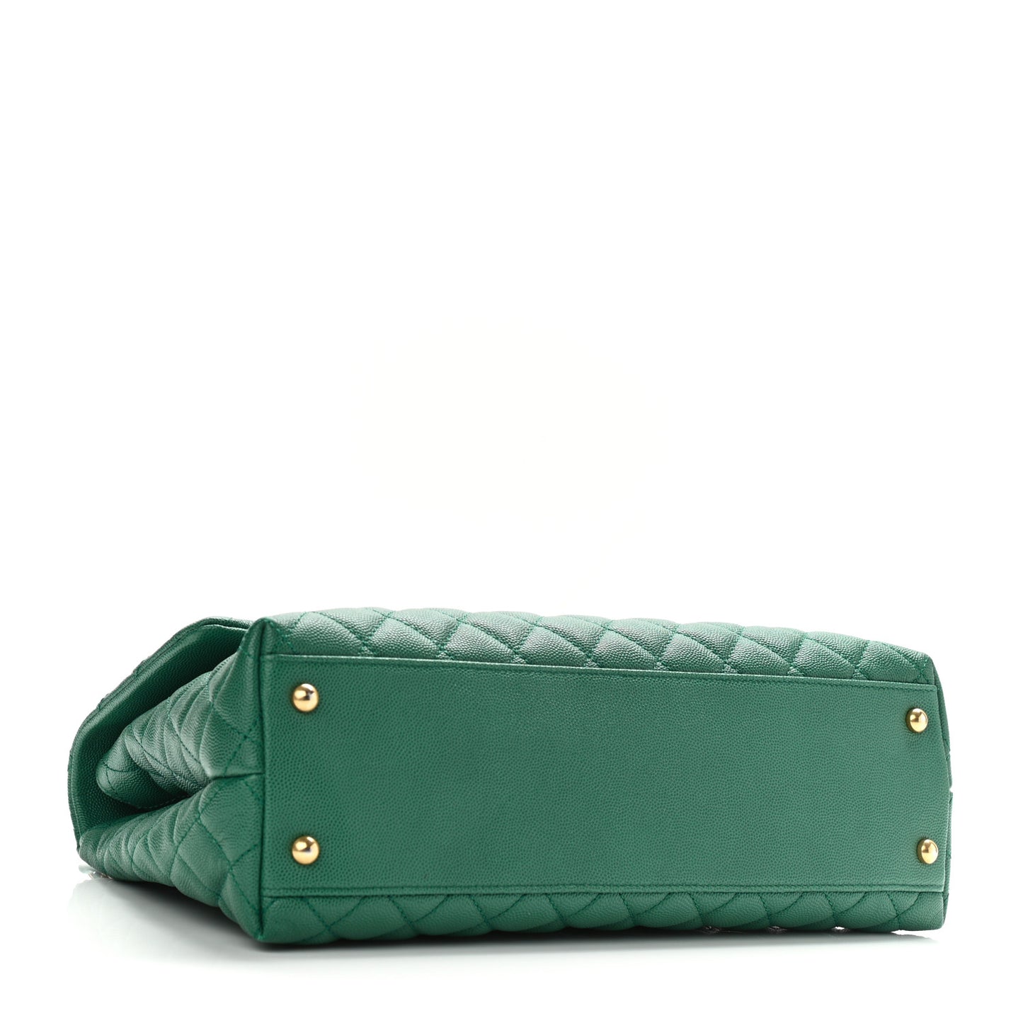 Caviar Quilted Medium Coco Handle Flap Green