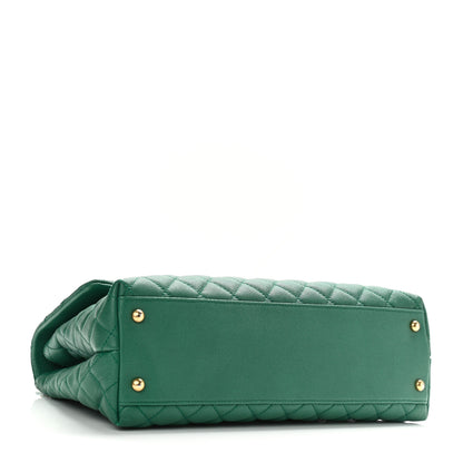Chanel Caviar Quilted Medium Coco Handle Flap Green 4 of 8