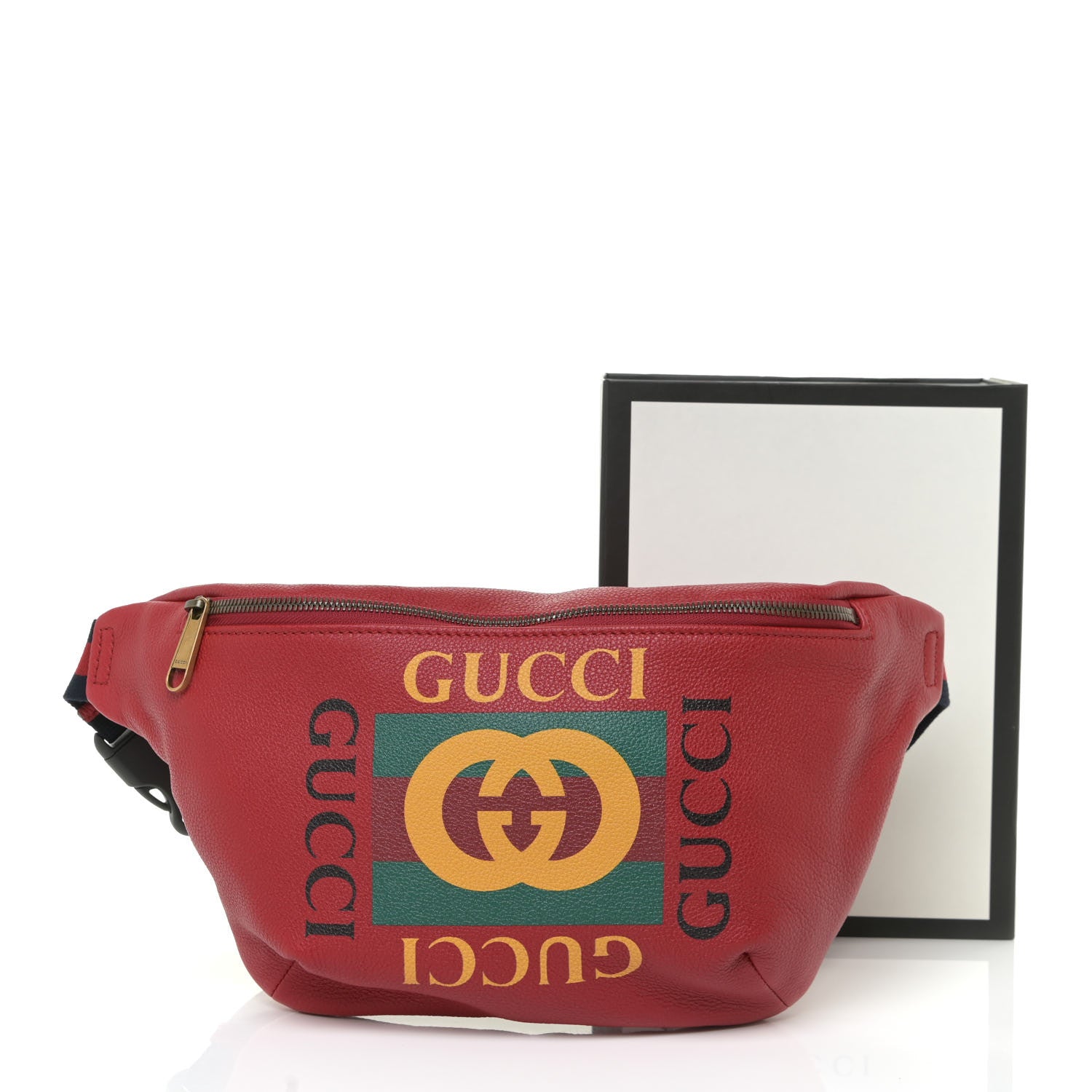 Gucci Grained Calfskin Logo Belt Bag Hibiscus Red 10 of 10