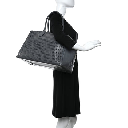Alaia Calfskin Lux Laser Cut Tote Anthracite 2 of 18
