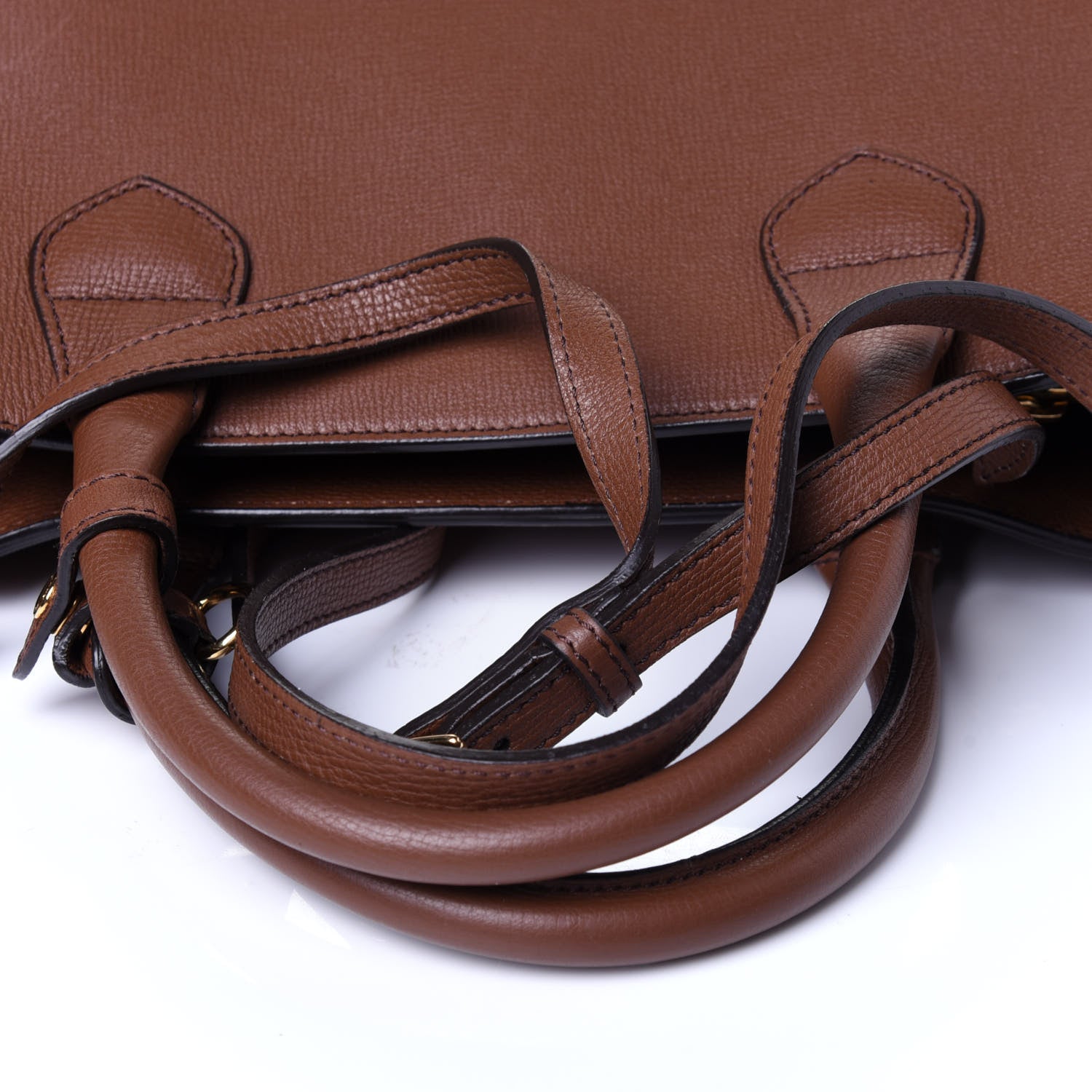 Burberry Grainy Calfskin House Check Medium Banner Tote Tan 12 of 17