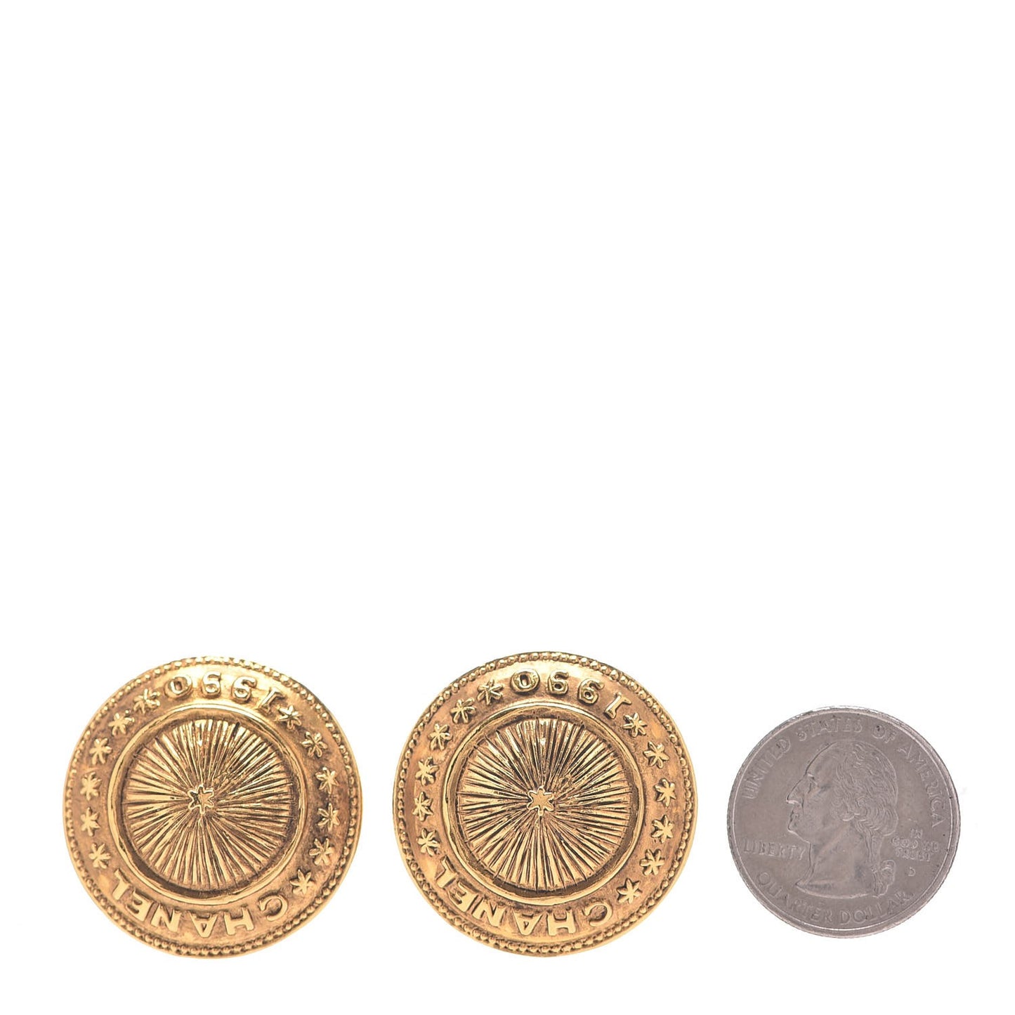 CC Clip On Earrings Gold