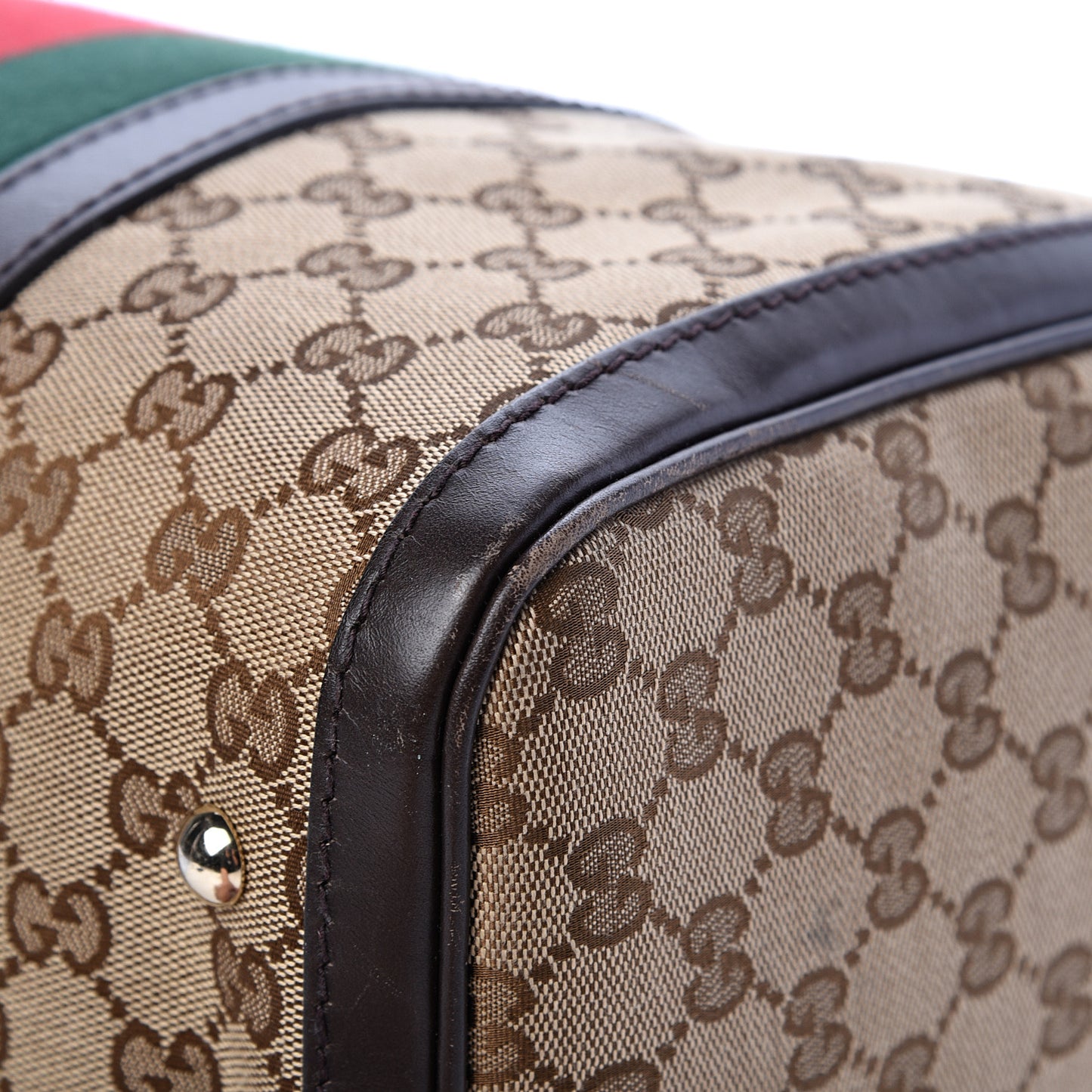 Monogram Vintage Web Medium Boston Dark Brown