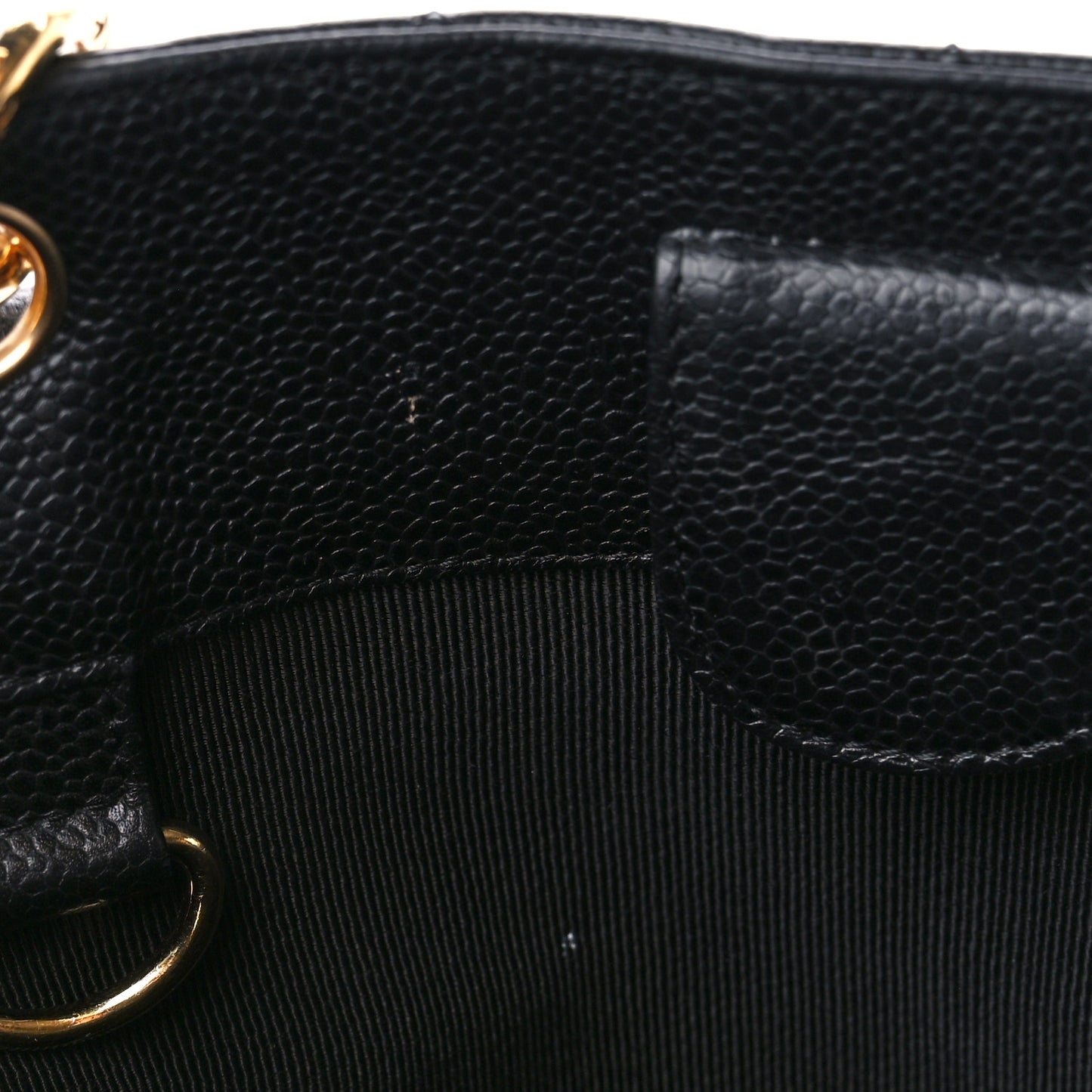Caviar Quilted Petit Shopping Tote PST Black