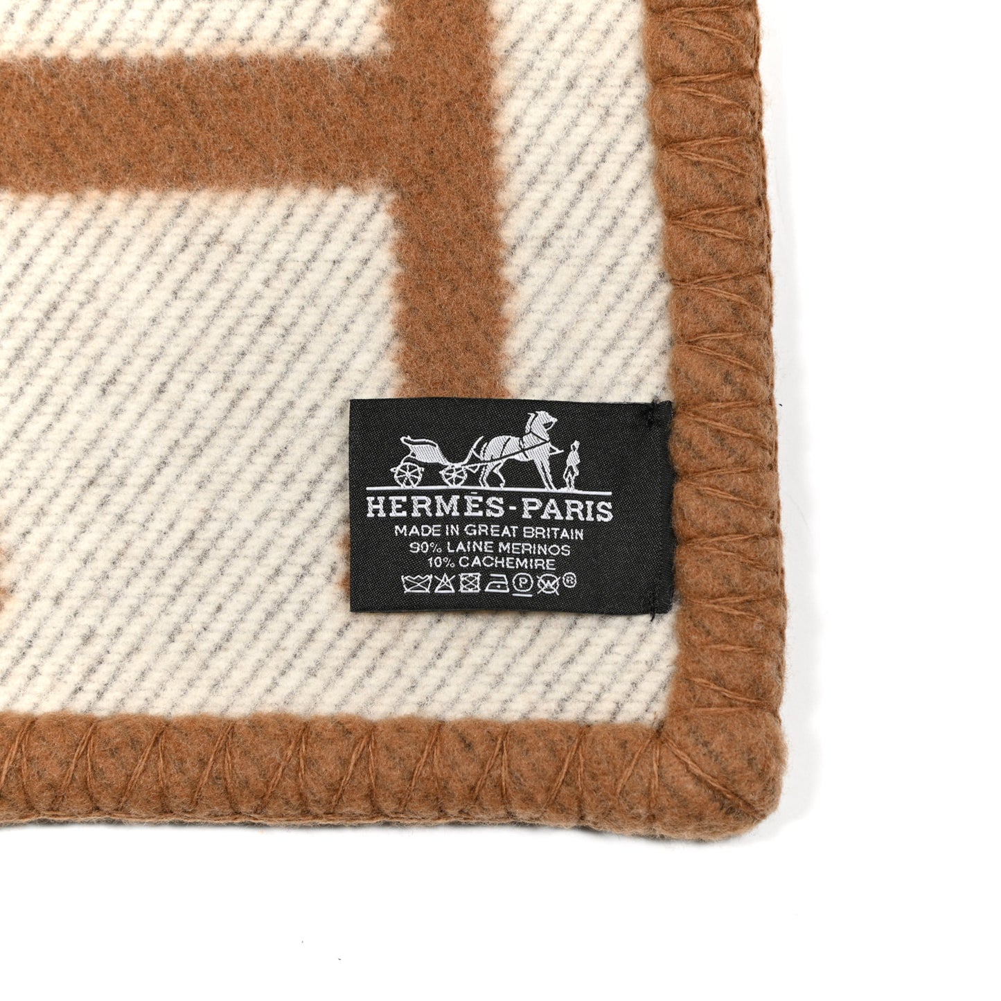 Wool Cashmere Avalon Blanket Ecru Camel