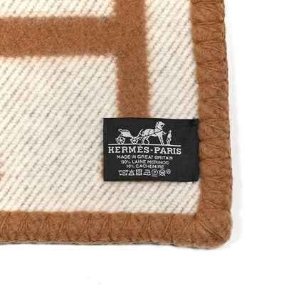 Hermes Wool Cashmere Avalon Blanket Ecru Camel 3 of 3