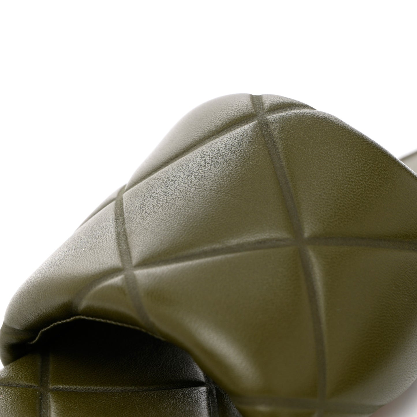 Nappa Quilted Rubber Lido Flat Sandals 39 Khaki