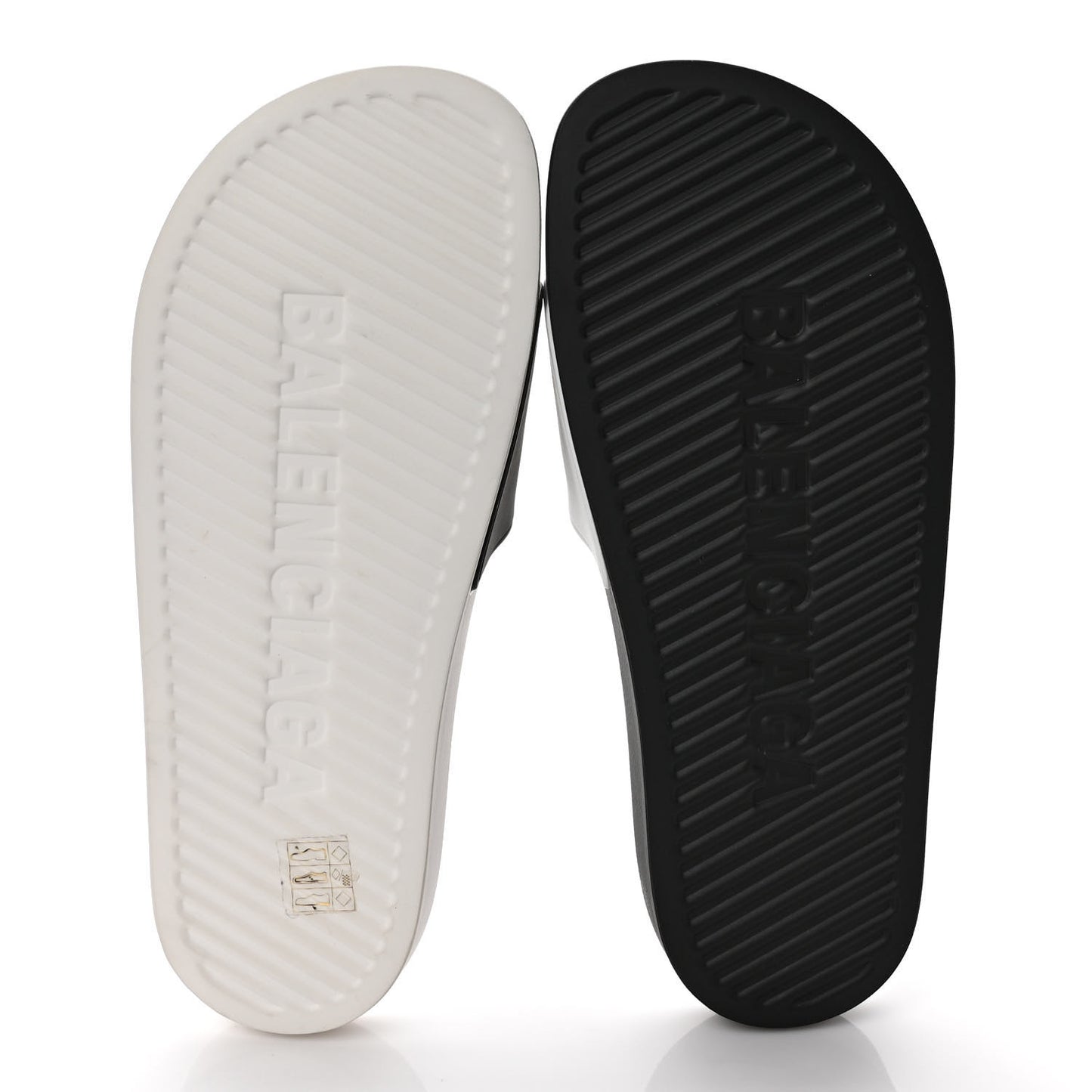Rubber Womens Logo Pool Slide Sandals 39 Black White