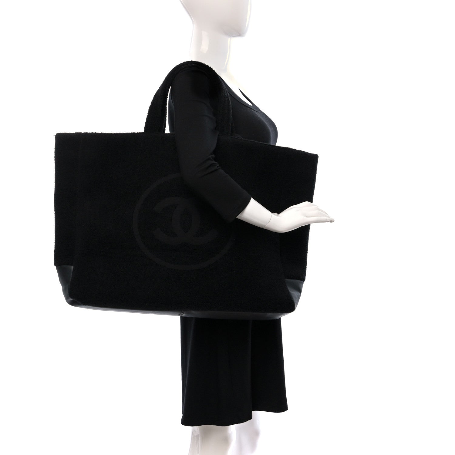Chanel Terry Cotton Reversible CC Beach Tote Black 2 of 24