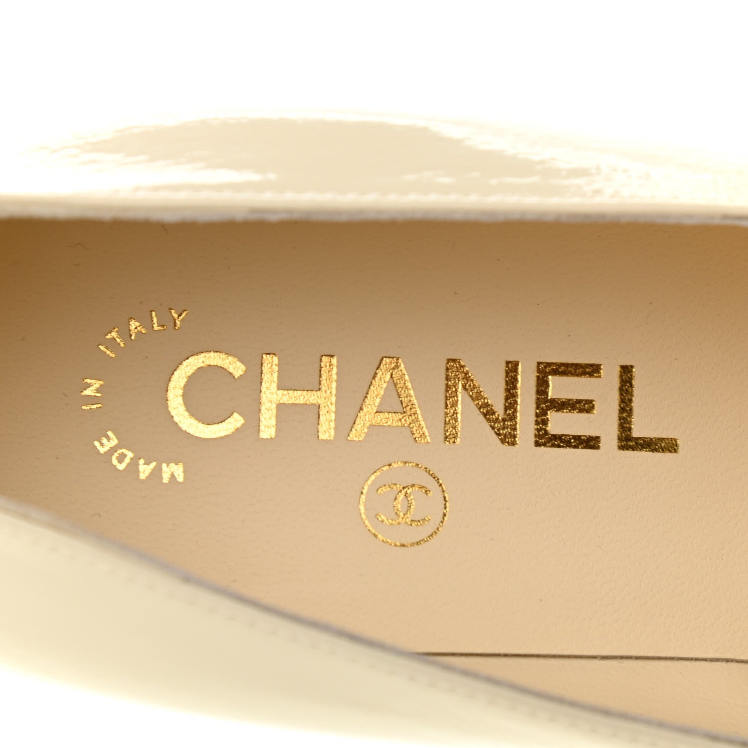Chanel Patent Calfskin Cap Toe Pumps 37 Beige Black 7 of 10