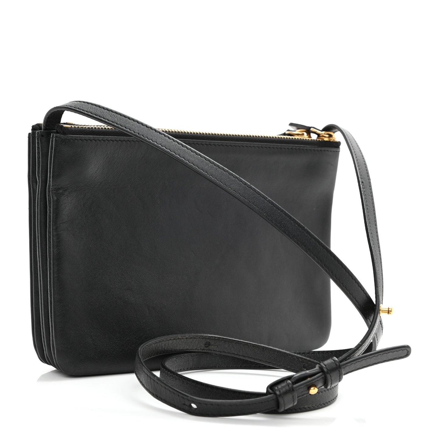 Lambskin Small Trio Crossbody Bag Black
