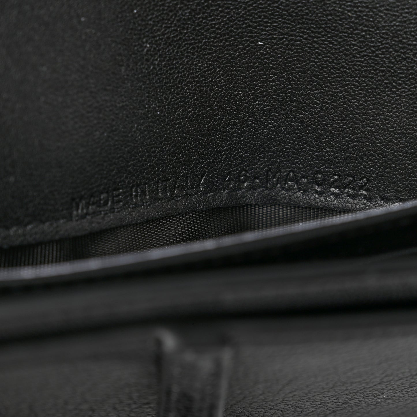 Grained Calfskin Saddle Chain Wallet Pouch Black