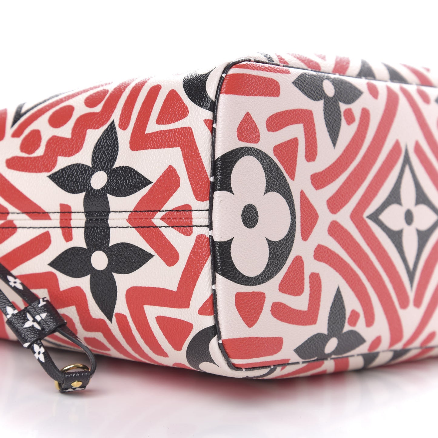 Monogram Giant Crafty Neverfull MM Creme Rouge Black