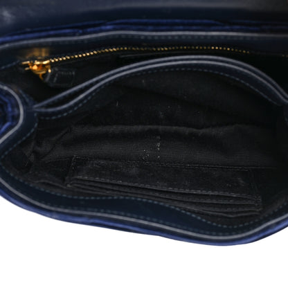 Saint Laurent Velvet Y Quilted Monogram Toy Loulou Crossbody Bag Navy 6 of 31