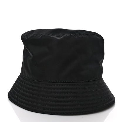 Prada Re-Nylon Metal Triangle Logo Mens Bucket Hat L Black 4 of 8