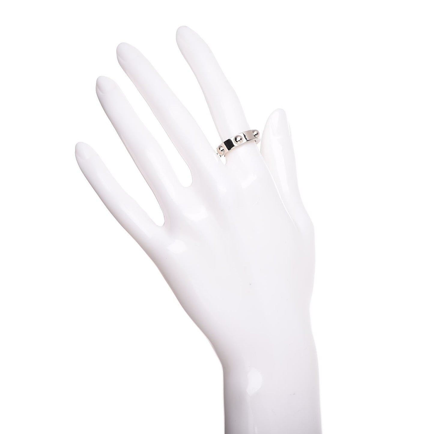 18K White Gold Bague Clous Ring 50 5.5