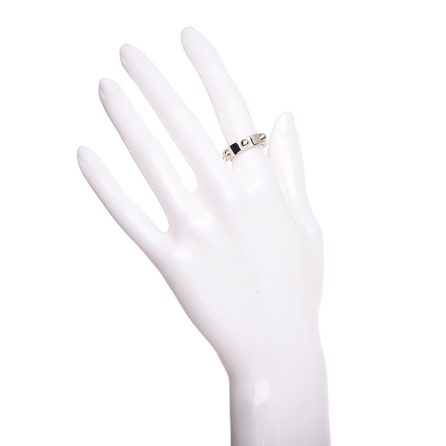 Louis Vuitton 18K White Gold Bague Clous Ring 50 5.5 2 of 6