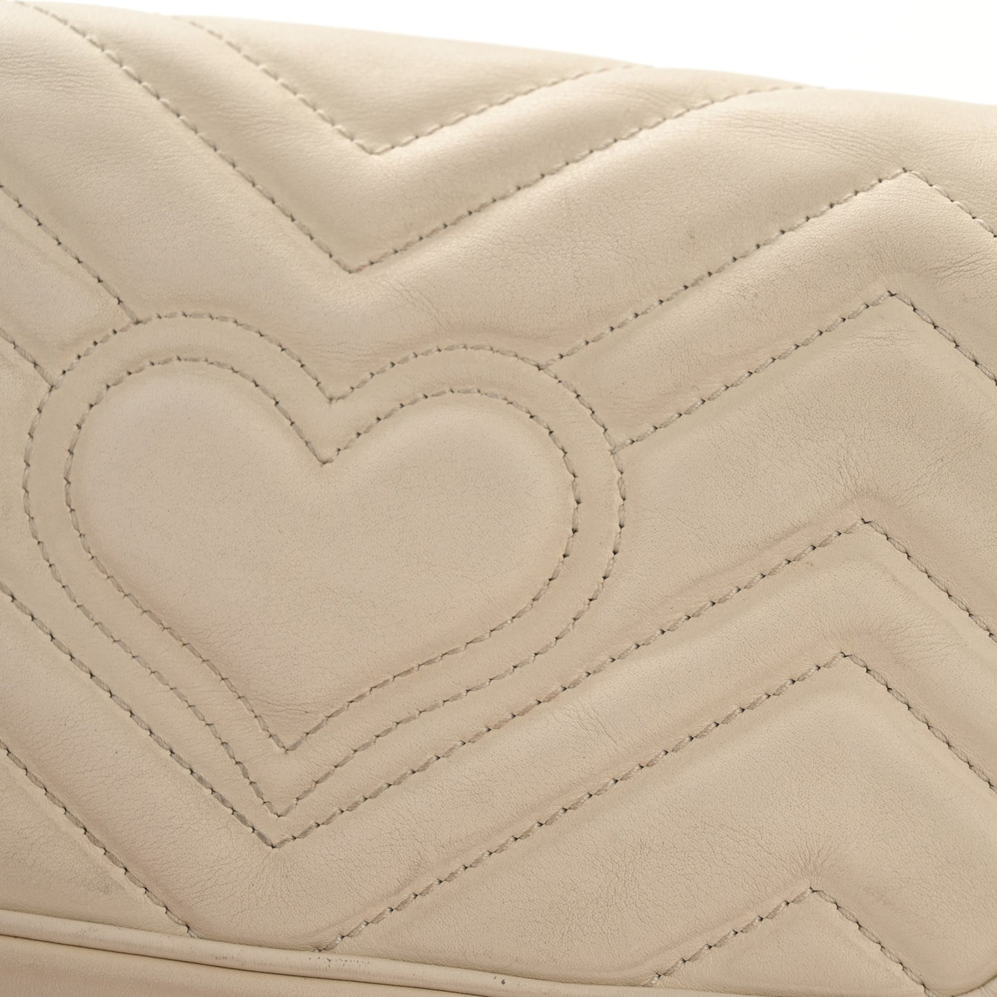 Calfskin Matelasse Super Mini GG Marmont Shoulder Bag White