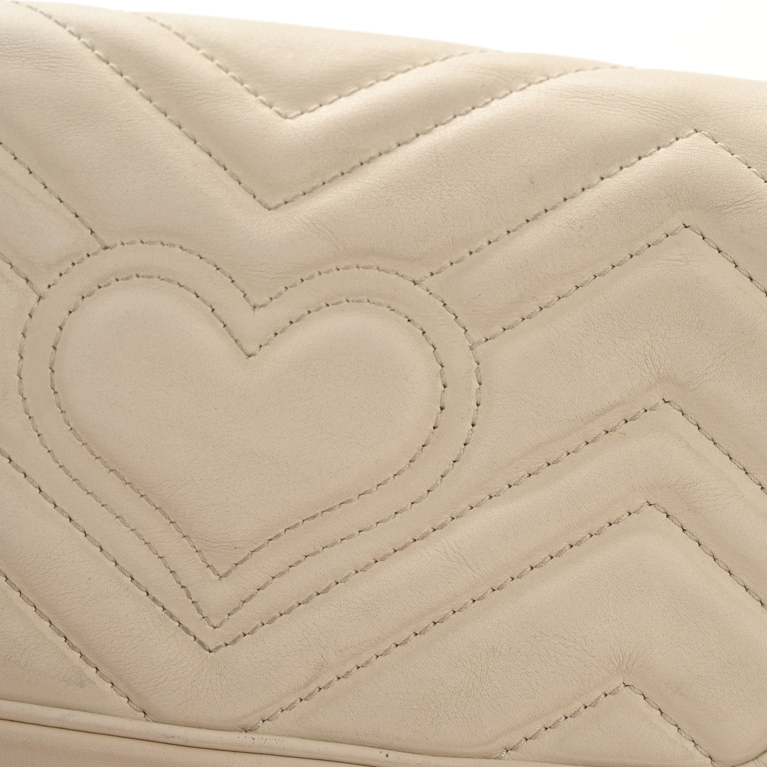 Gucci Calfskin Matelasse Super Mini GG Marmont Shoulder Bag White 14 of 15