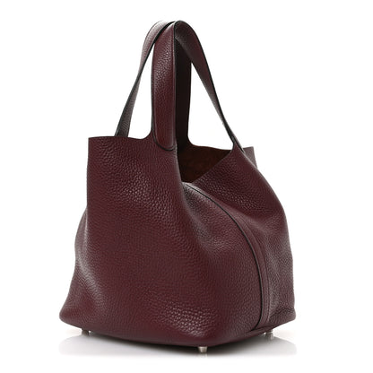 Hermes Taurillon Clemence Picotin Lock 22 MM Bordeaux 3 of 12