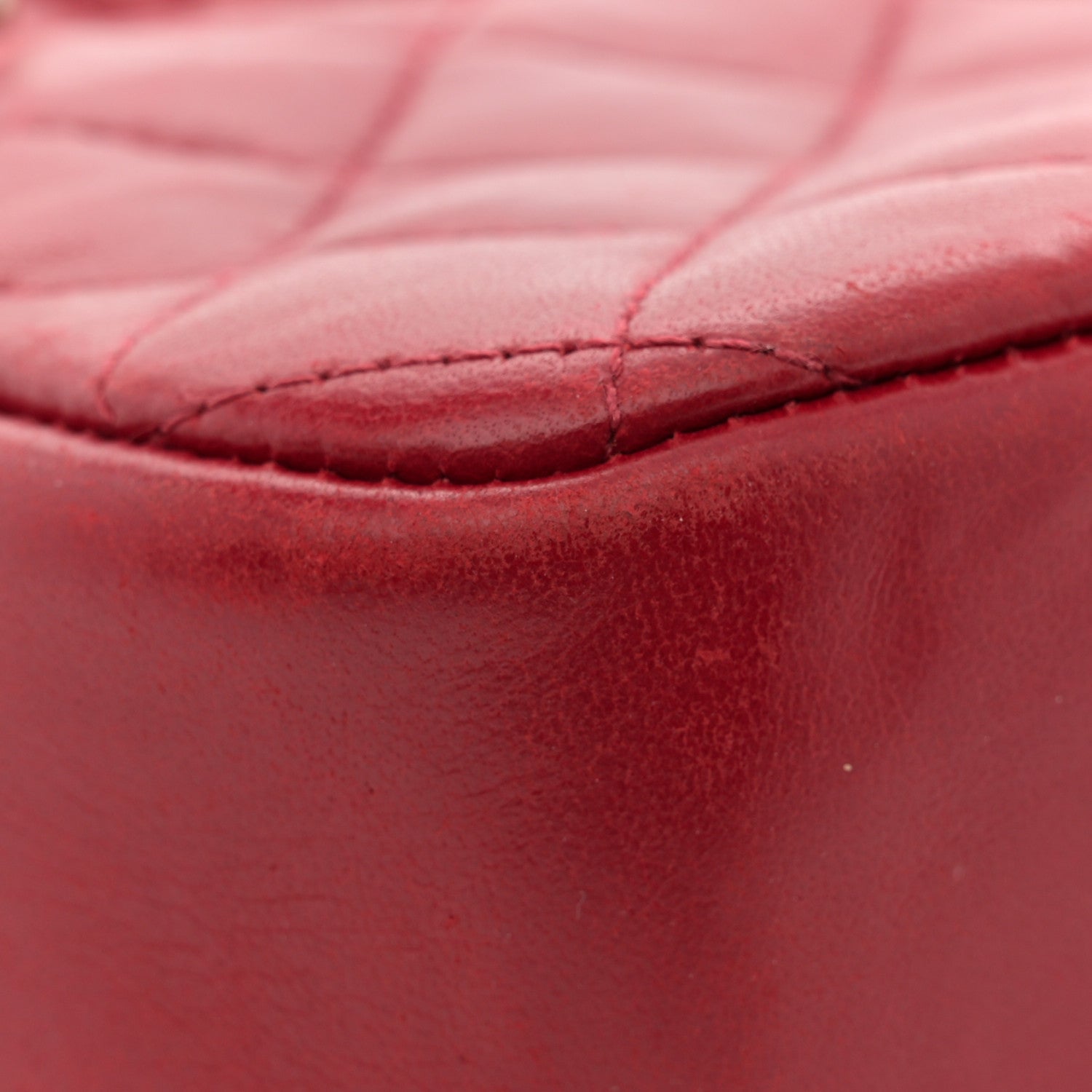 Chanel Lambskin Quilted Camera Case Red 13 of 14