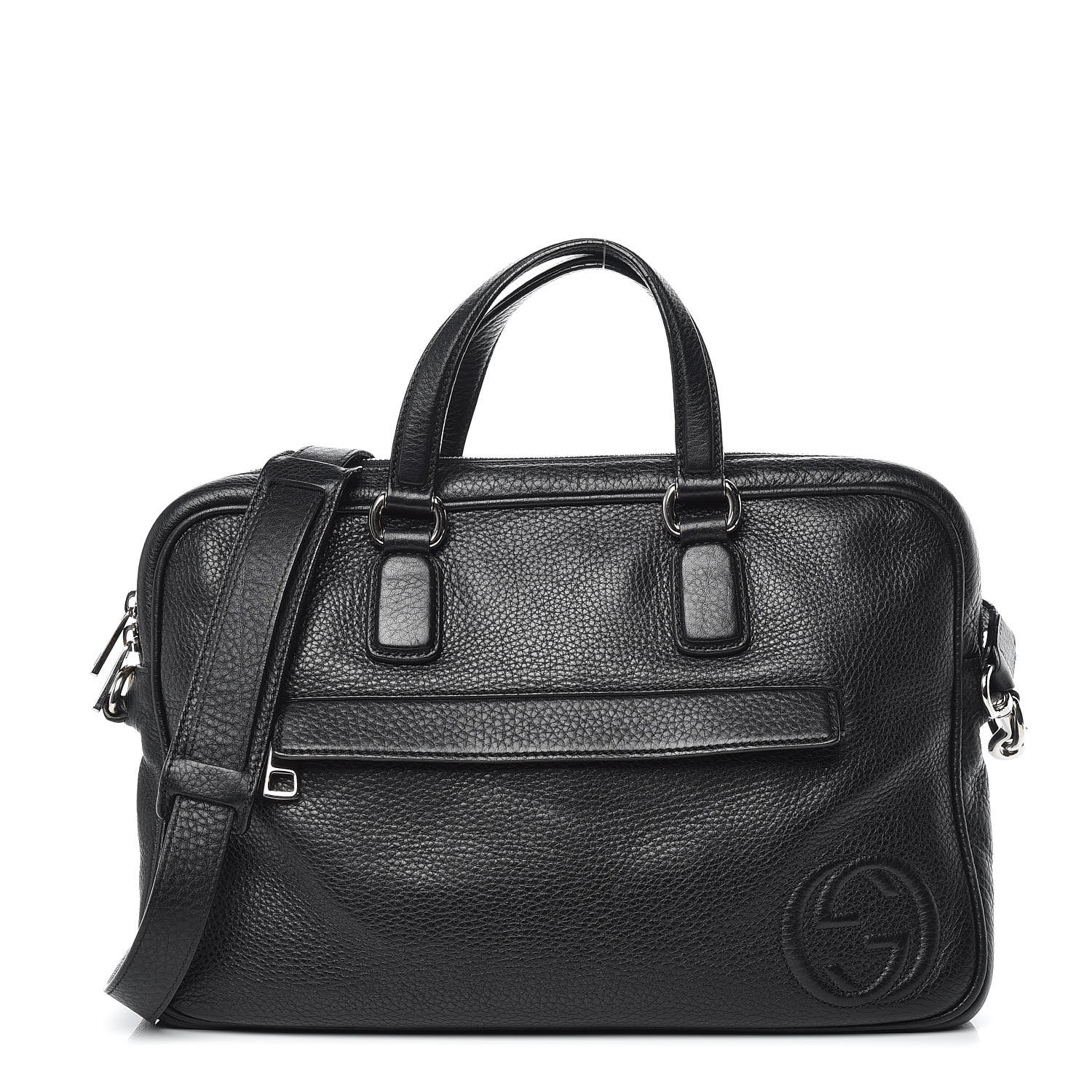 Gucci Pebbled Calfskin Soho Briefcase Black 1 of 19